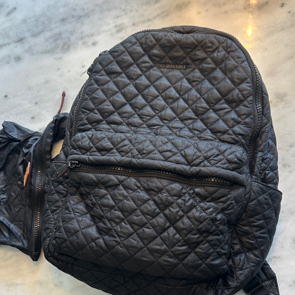 MZ Wallace Black Quilted Backpack